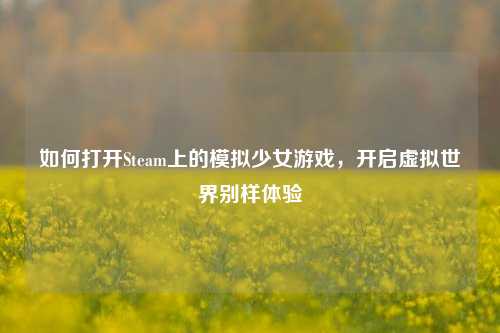 如何打开Steam上的模拟少女游戏,开启虚拟世界别样体验