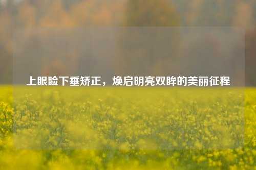 上眼睑下垂矫正,焕启明亮双眸的美丽征程