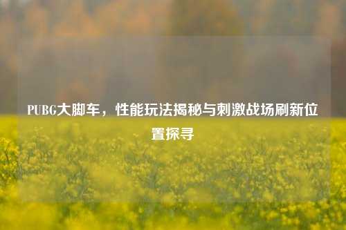 PUBG大脚车,性能玩法揭秘与***战场刷新位置探寻