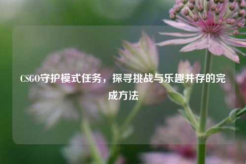 CSGO守护模式任务,探寻挑战与乐趣并存的完成 ***