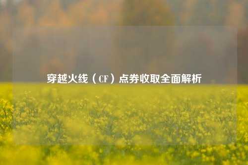穿越火线(CF)点券收取全面解析