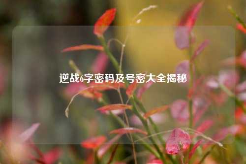 逆战6字密码及号密大全揭秘