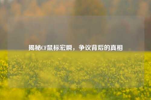 揭秘CF鼠标宏瞬,争议背后的真相