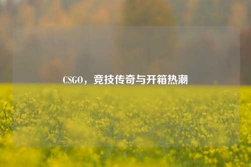 CSGO,竞技传奇与开箱热潮