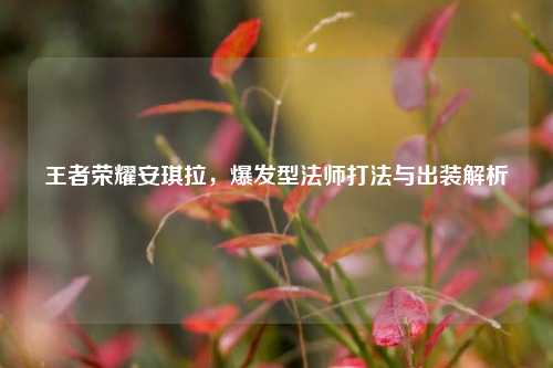 王者荣耀安琪拉,爆发型法师打法与出装解析