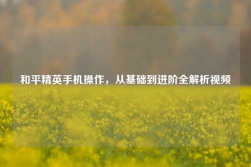 和平精英手机操作,从基础到进阶全解析视频