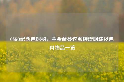 CSGO纪念包探秘,黄金藤蔓这颗璀璨明珠及包内物品一览
