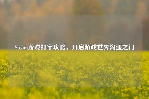 Steam游戏打字攻略,开启游戏世界沟通之门