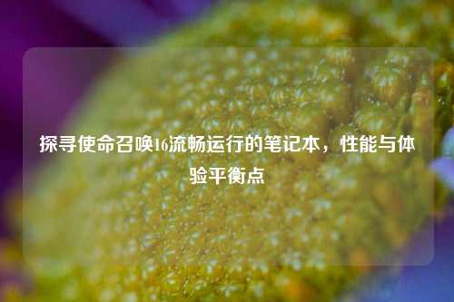 探寻使命召唤16流畅运行的笔记本,性能与体验平衡点