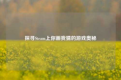 探寻Steam上你画我猜的游戏奥秘