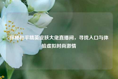 探秘和平精英皮肤大佬直播间,寻找入口与体验虚拟时尚***