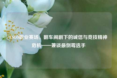 CSGO职业赛场,翻车闹剧下的诚信与竞技精神危机——兼谈最倒霉选手