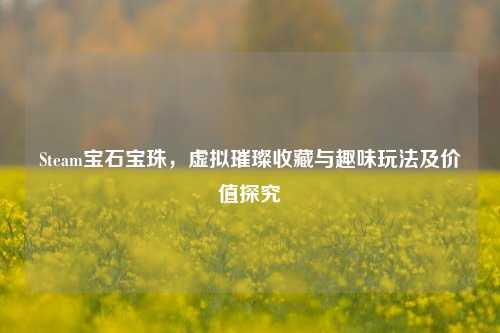 Steam宝石宝珠,虚拟璀璨收藏与趣味玩法及价值探究