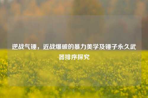 逆战气锤,近战爆破的暴力美学及锤子永久武器排序探究