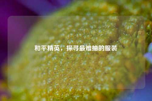 和平精英,探寻最难抽的服装