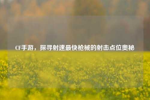 CF手游,探寻射速最快枪械的射击点位奥秘