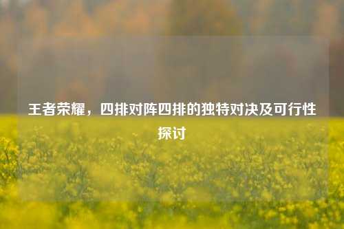 王者荣耀,四排对阵四排的独特对决及可行性探讨