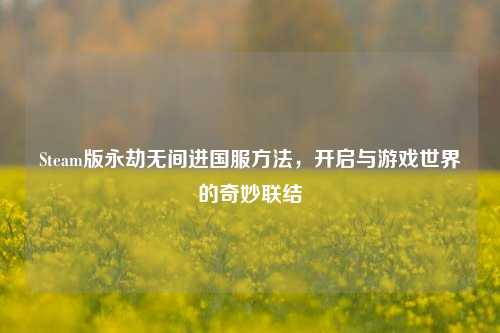 Steam版永劫无间进国服 *** ,开启与游戏世界的奇妙联结